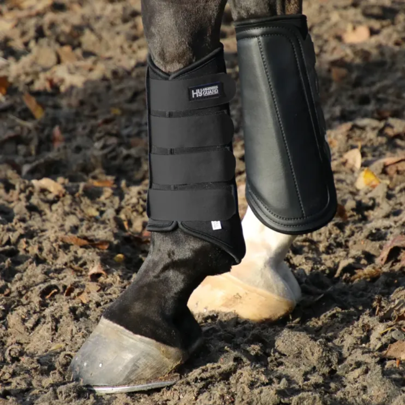 Hy Armoured Guard Neoprene Brushing Boots - Black/Black-2