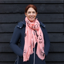 Hy Equestrian Ladies Balmoral Scarf - Coral/Black Print
