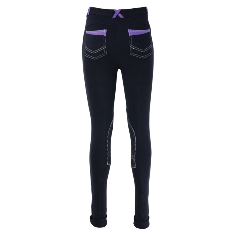 Hy Equestrian Diesel Children's Jodhpurs - Navy/Lavender-1