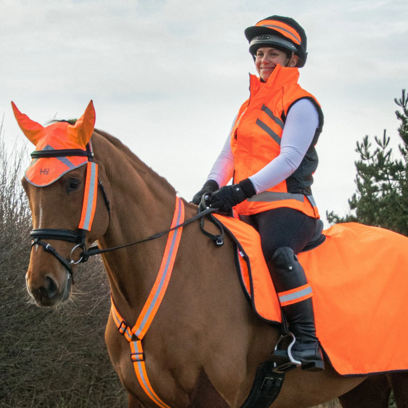 Hy Equestrian Hi Viz Padded Ladies Gilet - Orange-1
