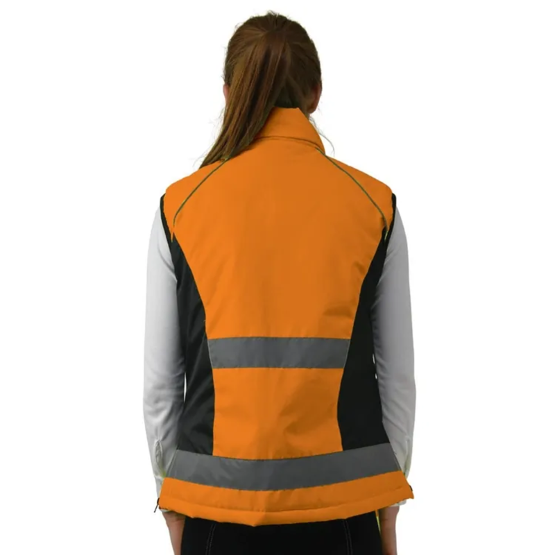 Hy Equestrian Hi Viz Padded Ladies Gilet - Orange-2