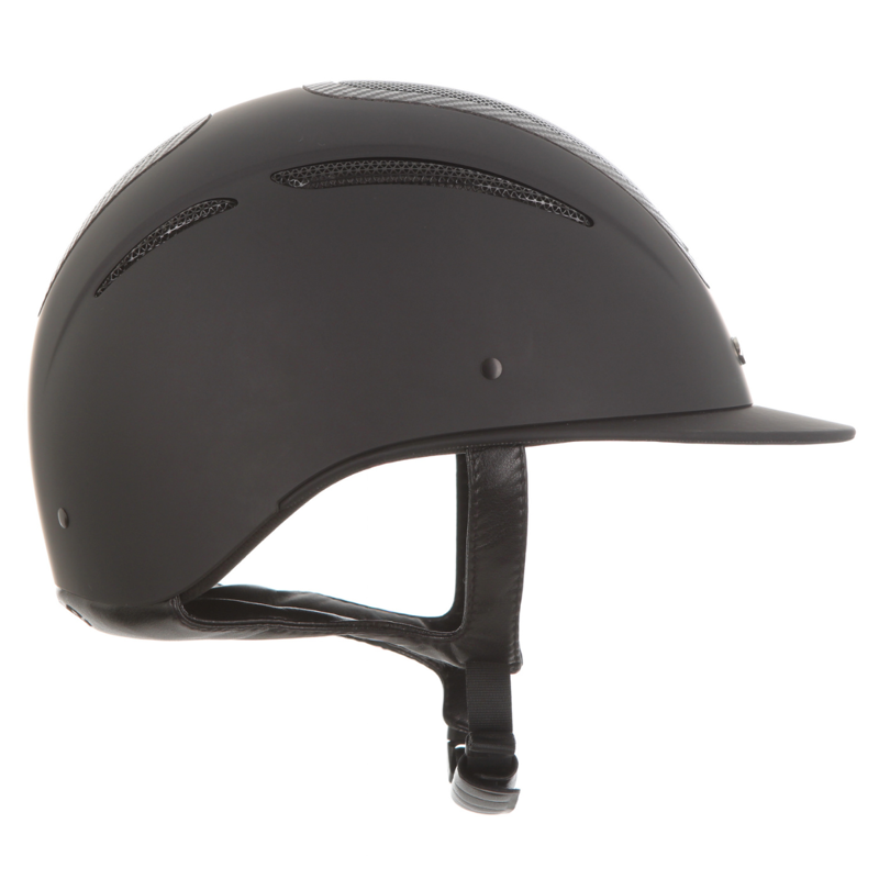 Evoke Elara Classic Peak Riding Hat - Black/Carbon Frame-3