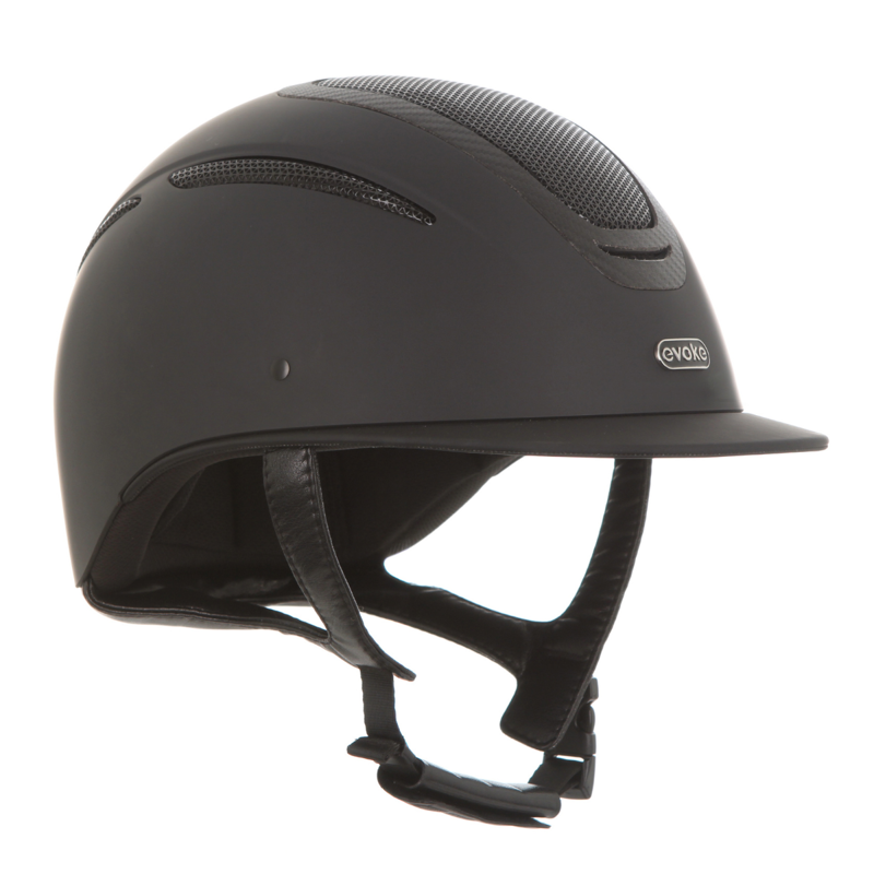 Evoke Elara Classic Peak Riding Hat - Black/Carbon Frame-1