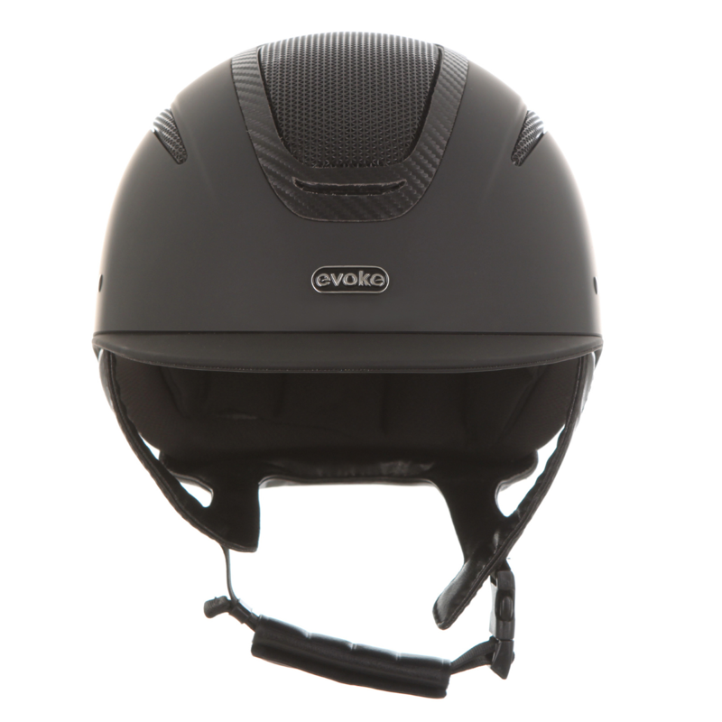 Evoke Elara Classic Peak Riding Hat - Black/Carbon Frame-4