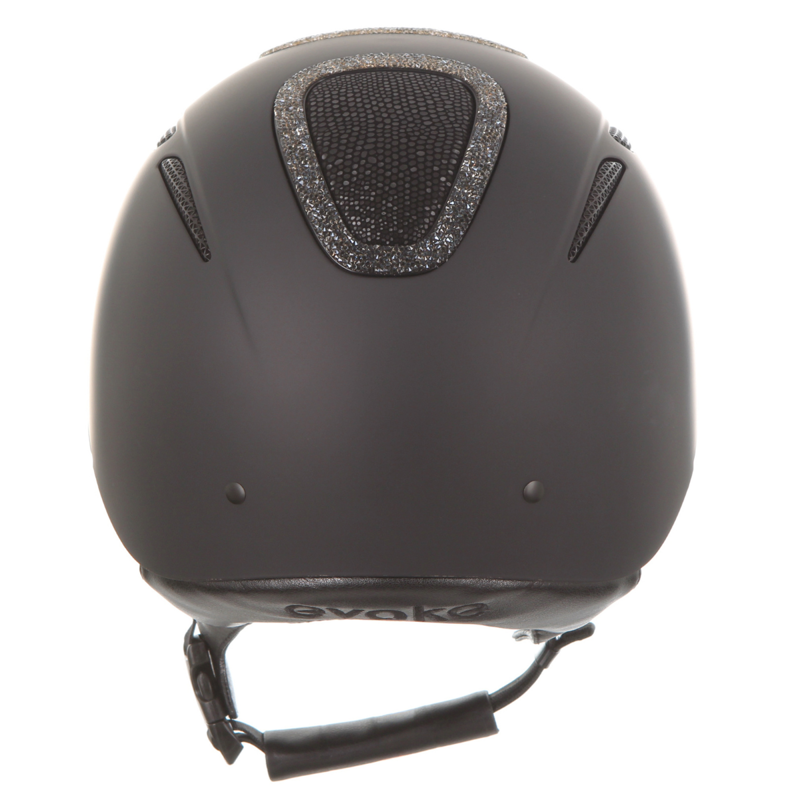 Evoke Elara Classic Peak Riding Hat - Black/Viper/Steel Crystal Frame-5