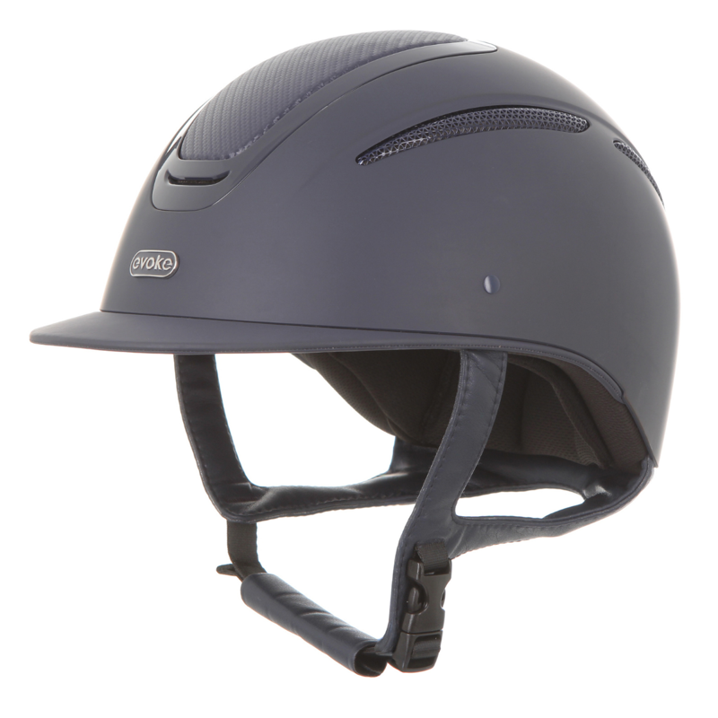 Evoke Elara Classic Peak Riding Hat - Navy/Carbon