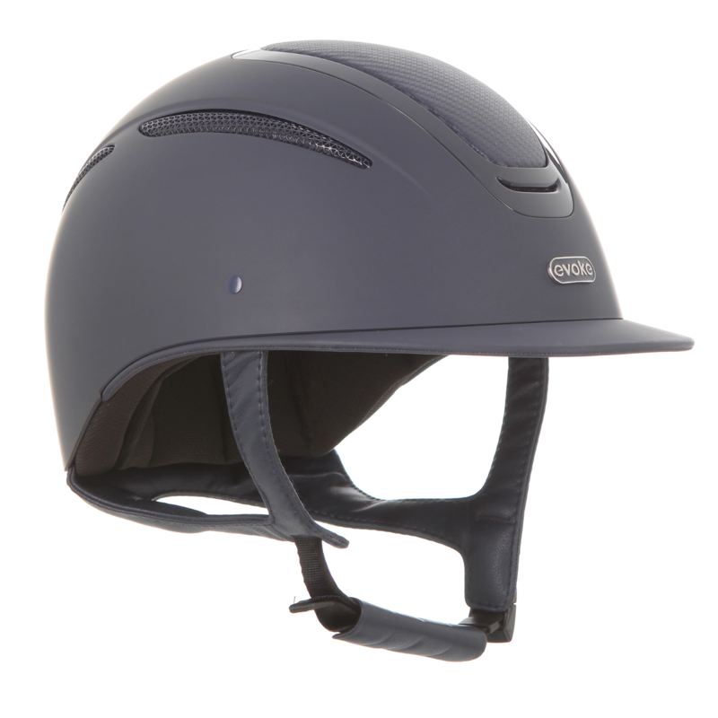 Evoke Elara Classic Peak Riding Hat - Navy/Carbon-1