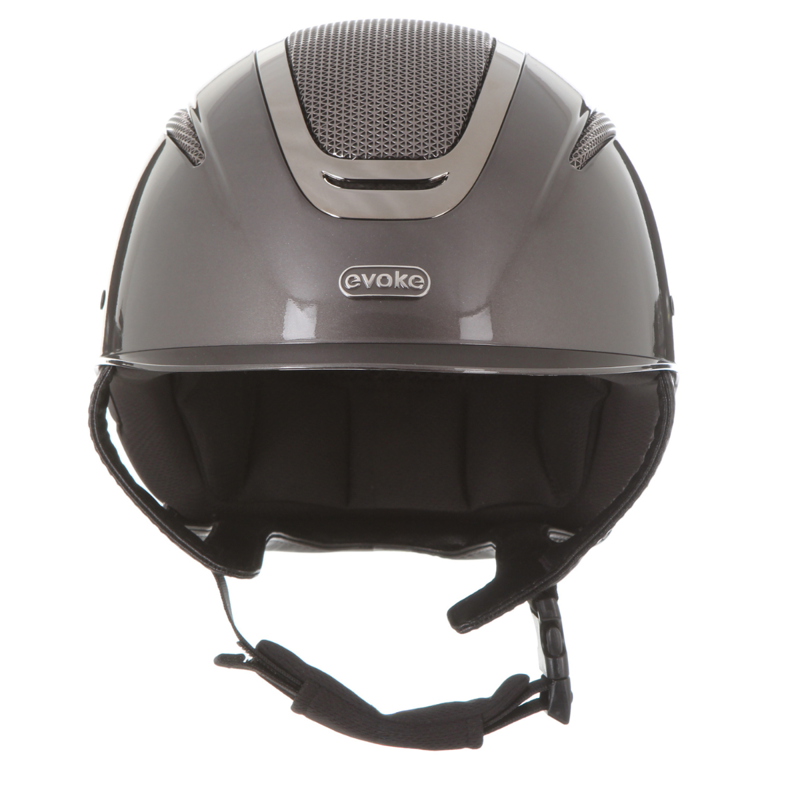 Evoke Elara Classic Peak Riding Hat - Metallic Graphite/Gunmetal-2