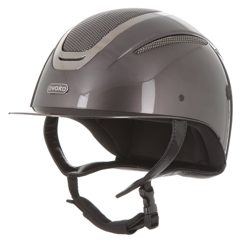 Evoke Elara Classic Peak Riding Hat - Metallic Graphite/Gunmetal