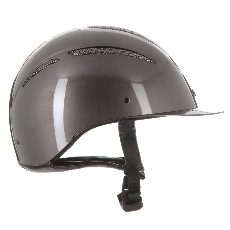 Evoke Elara Classic Peak Riding Hat - Metallic Graphite/Gunmetal-3