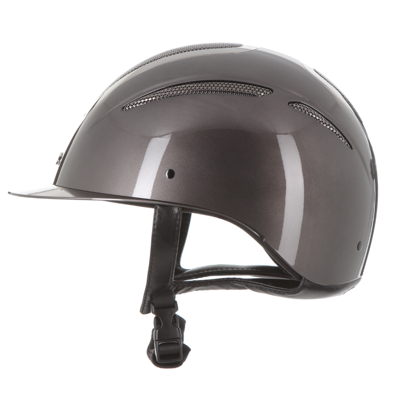 Evoke Elara Classic Peak Riding Hat - Metallic Graphite/Gunmetal-4