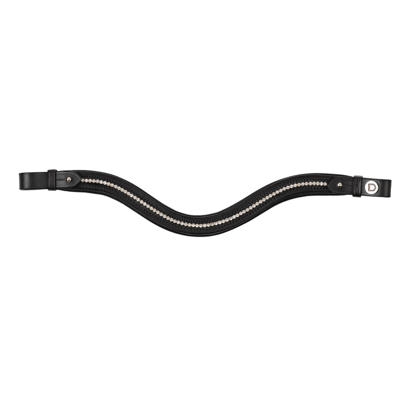 Dublin Curved Diamante Browband - Black