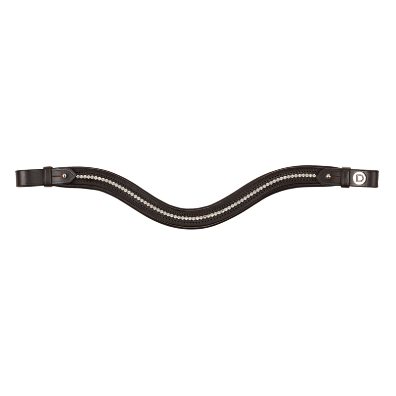 Dublin Curved Diamante Browband - Brown