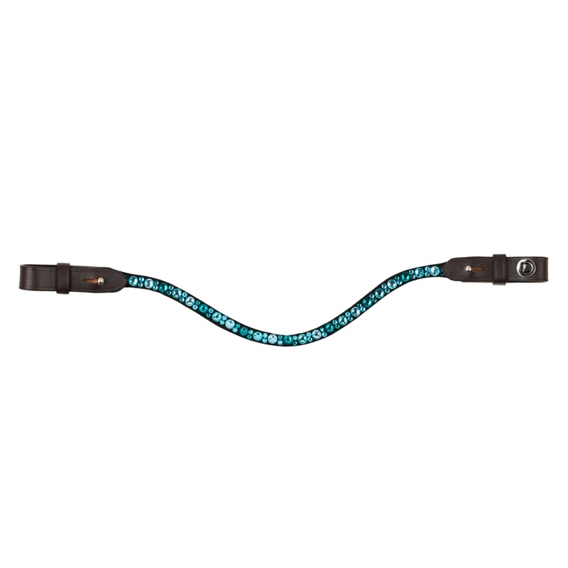 Dublin Ombre Diamante Browband - Aqua/Brown