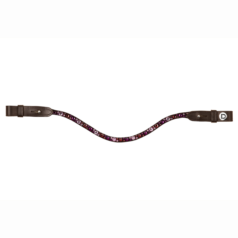 Dublin Ombre Diamante Browband - Burgundy/Brown
