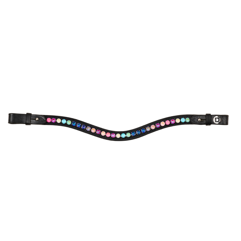Dublin Ombre Rainbow Browband - Black