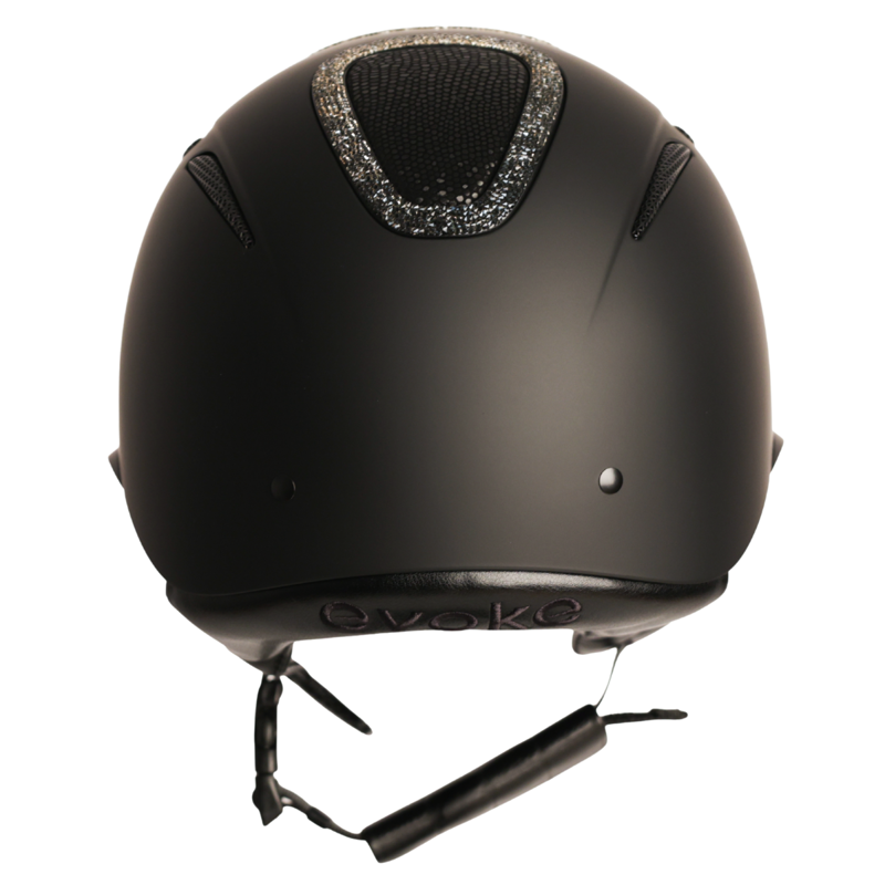 Evoke Elara Wide Peak Riding Hat - Black/Viper/Steel Crystal Frame-3