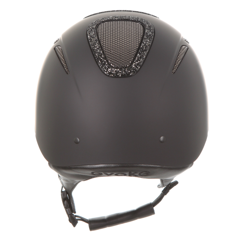 Evoke Elara Classic Peak Riding Hat - Black/Black Crystal Frame-5