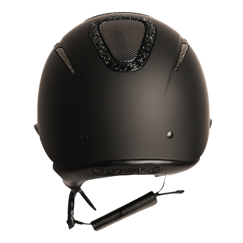 Evoke Elara Wide Peak Riding Hat - Black/Black Crystal Frame-3