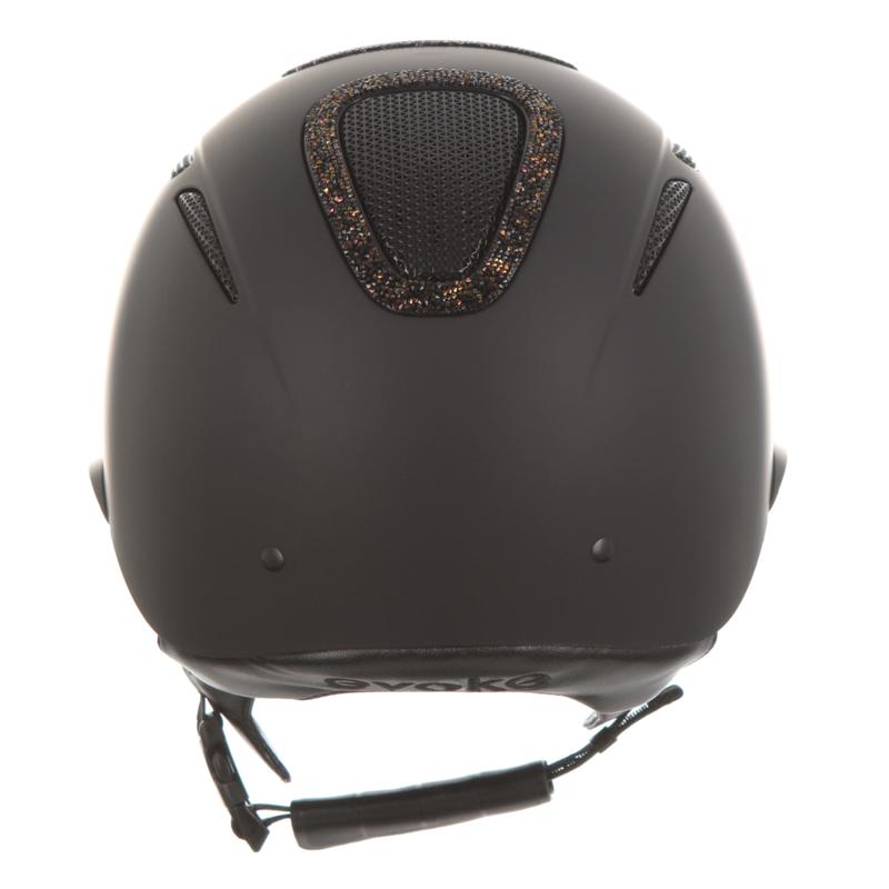Evoke Elara Wide Peak Riding Hat - Black/Gold Crystal Frame-5