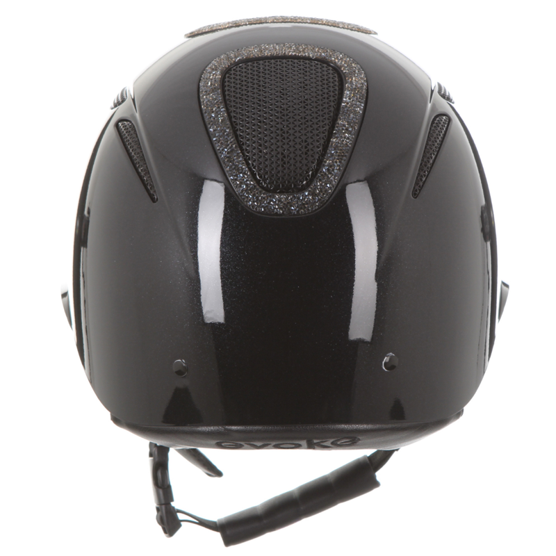 Evoke Elara Wide Peak Riding Hat - Black Metallic/Steel Crystal Frame-3