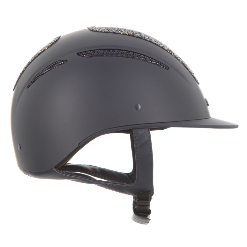 Evoke Elara Classic Peak Riding Hat - Navy/Navy Crystal Frame-2