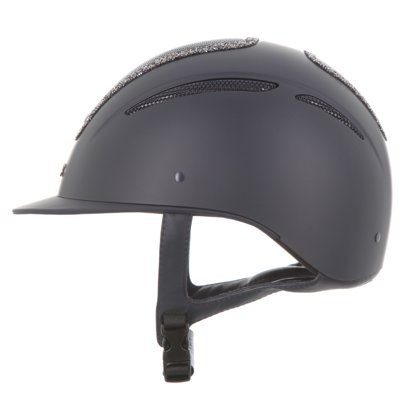 Evoke Elara Classic Peak Riding Hat - Navy/Navy Crystal Frame-4