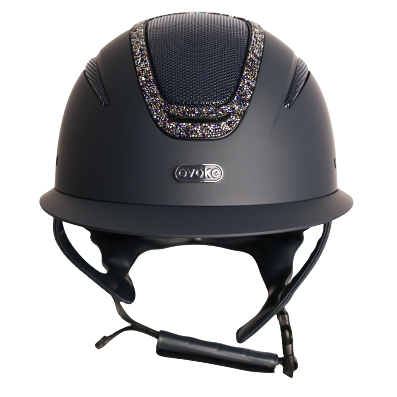 Evoke Elara Wide Peak Riding Hat - Navy/Navy Crystal Frame-2