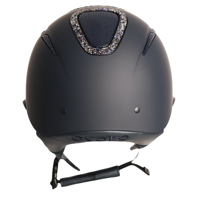 Evoke Elara Wide Peak Riding Hat - Navy/Navy Crystal Frame-3