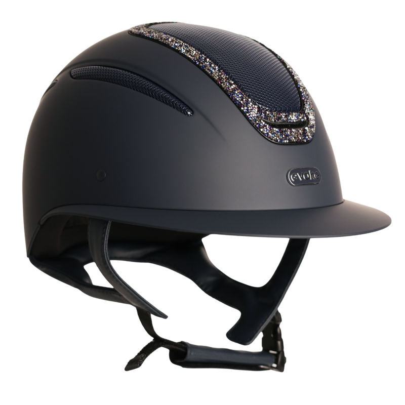 Evoke Elara Wide Peak Riding Hat - Navy/Navy Crystal Frame-1