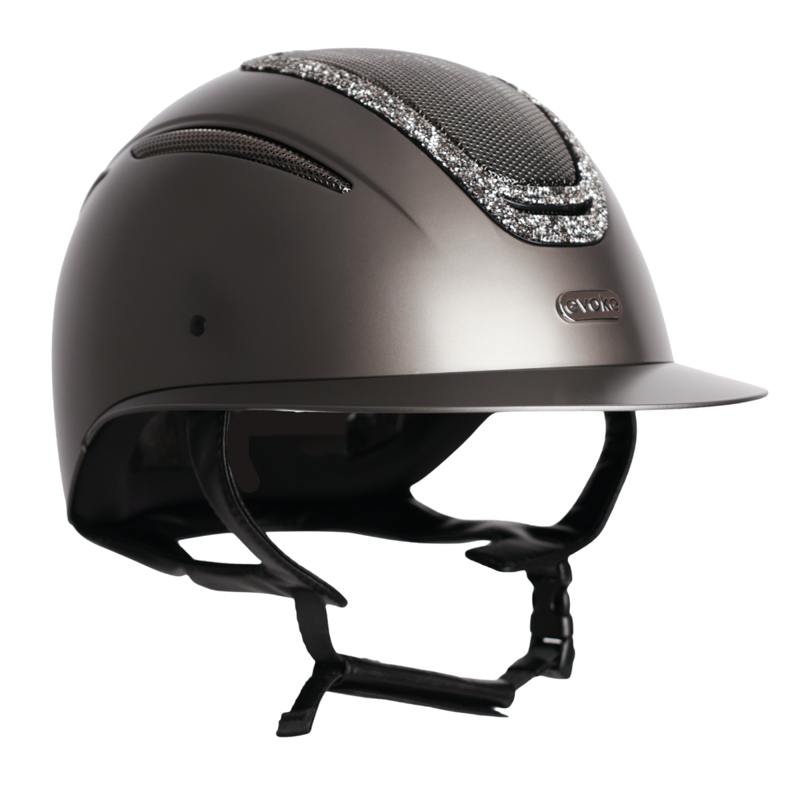 Evoke Elara Wide Peak Riding Hat - Graphite/Marcasite Crystal Frame-1
