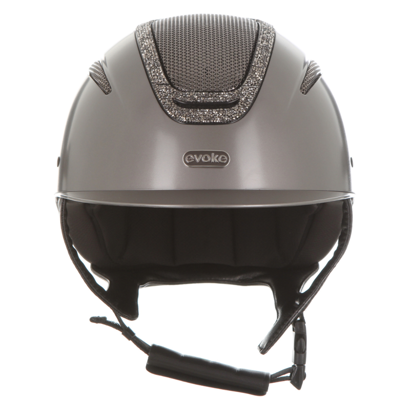 Evoke Elara Classic Peak Riding Hat - Graphite/Marcasite Crystal Frame-1