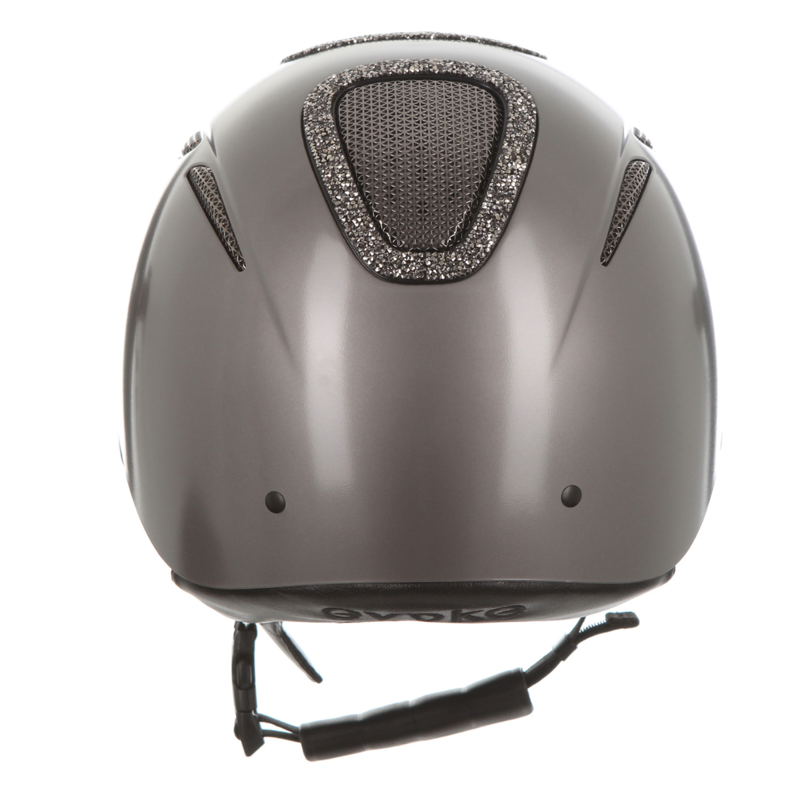 Evoke Elara Classic Peak Riding Hat - Graphite/Marcasite Crystal Frame-4
