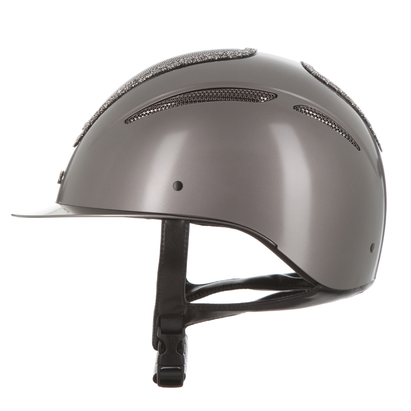 Evoke Elara Classic Peak Riding Hat - Graphite/Marcasite Crystal Frame-5