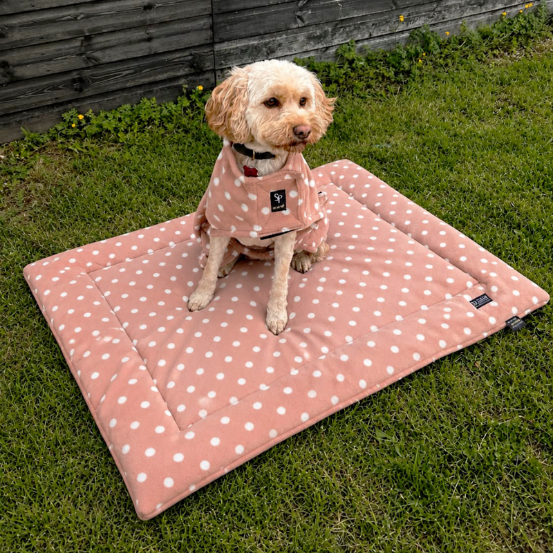 Supreme Products Dotty Fleece Dog Bed - Luxurious Latte