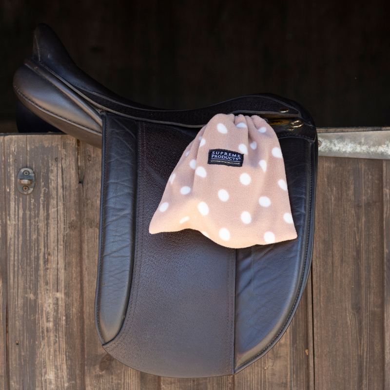 Supreme Products Dotty Fleece Stirrup Covers - Luxurious Latte