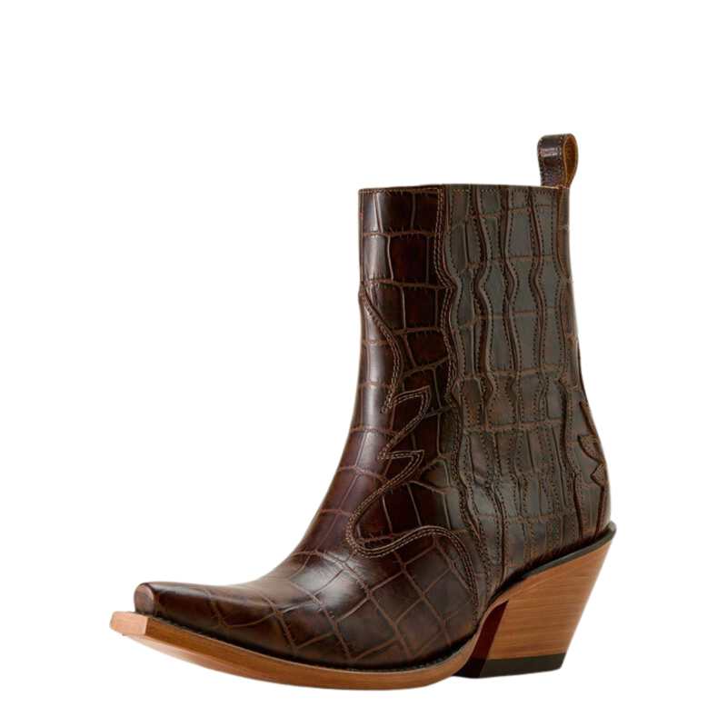 Ariat Women's Jade X Toe Western Boot - Luxe Espresso Croc Print