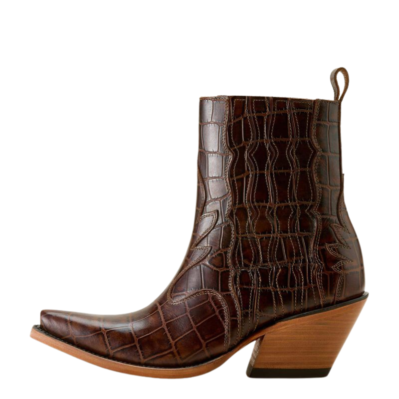 Ariat Women's Jade X Toe Western Boot - Luxe Espresso Croc Print-1