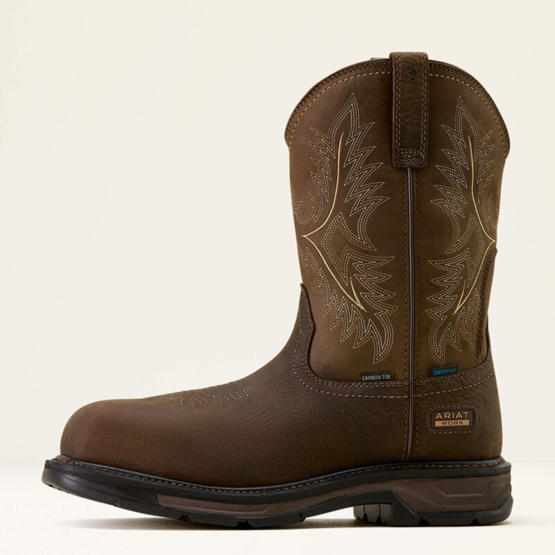 Ariat Men's WorkHog XT H20 Wide Square Toe Carbon Toe Work Boot - Rye Brown-1