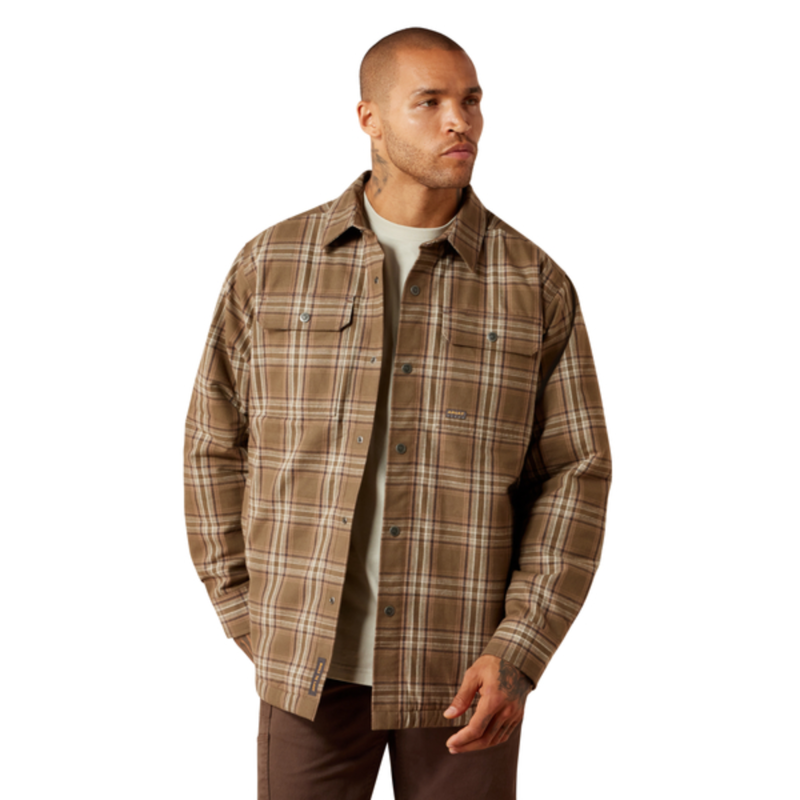 Ariat Men's Rebar Flannel Insulated Shirt Jacket - Canteen