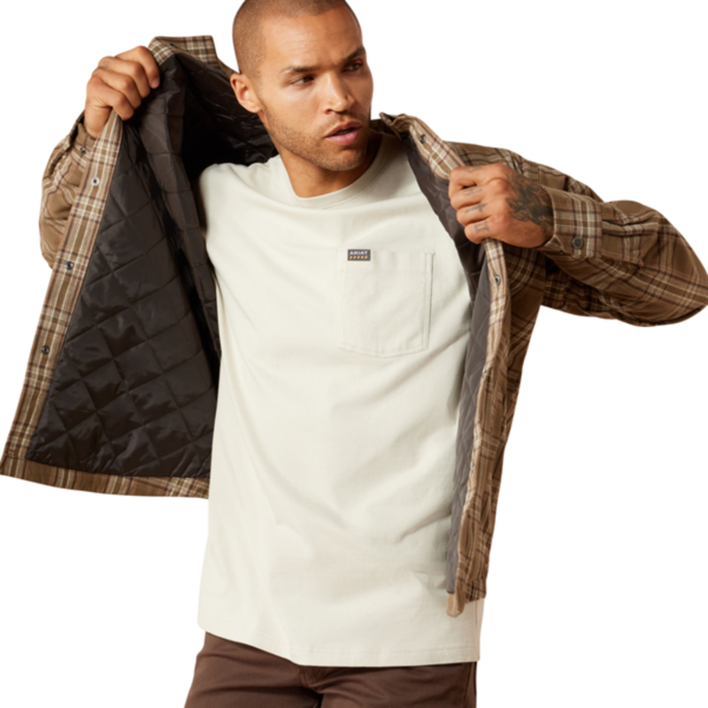 Ariat Men's Rebar Flannel Insulated Shirt Jacket - Canteen-2