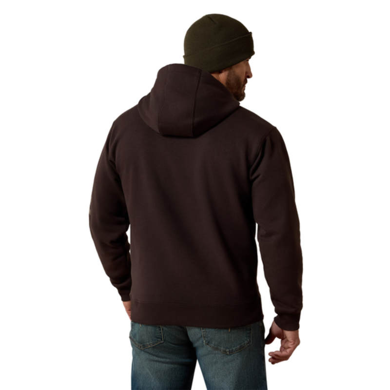 Ariat Men's Rebar Lightweight Logo Hoodie - Licorice/Canteen-1