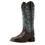 Ariat Women's Round Up Holly Wide Square Toe Western Boot - Chocolate Croc Print