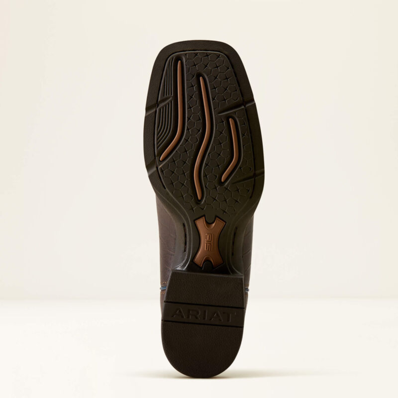 Ariat Women's Round Up Holly Wide Square Toe Western Boot - Chocolate Croc Print-5