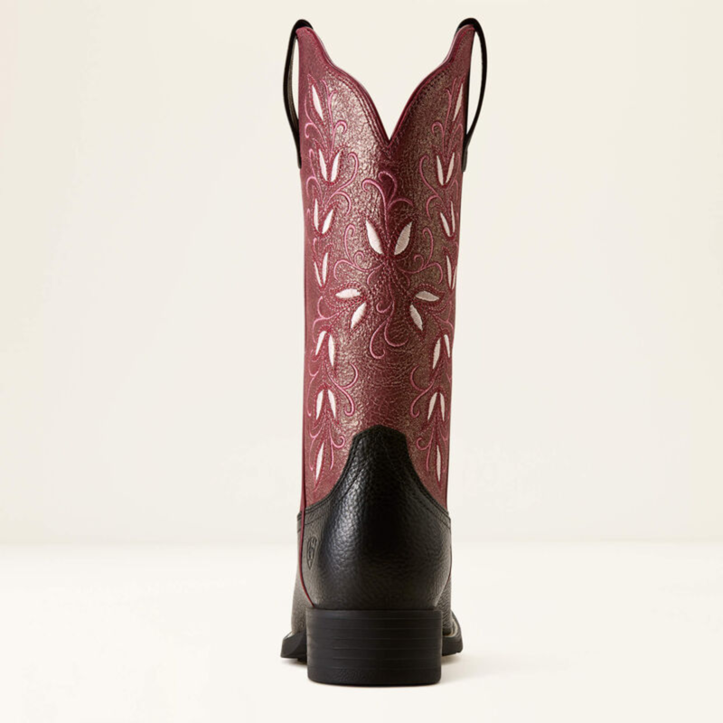 Ariat Women's Round Up Holly Wide Square Toe Western Boot - Obsidian-2