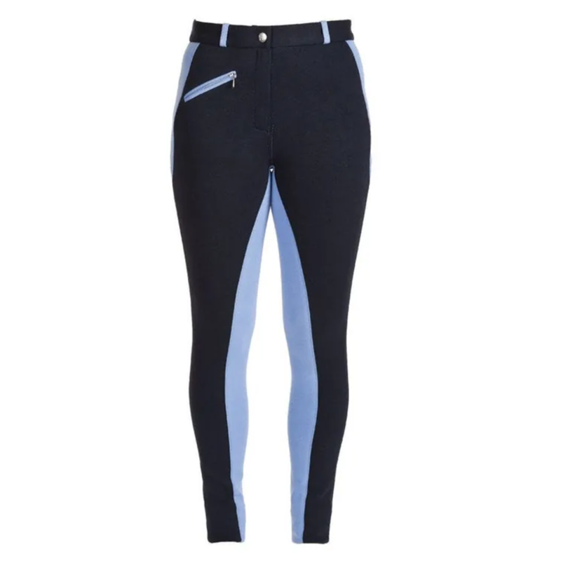 Hy Equestrian Sienna Ladies Jodhpurs - Navy/Cornflower