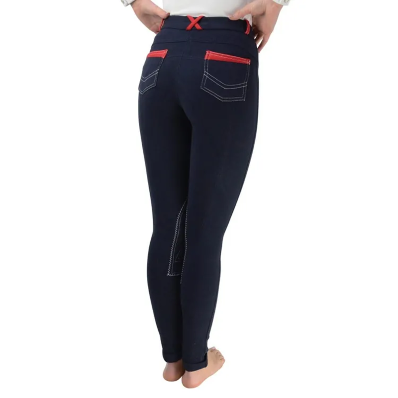 Hy Equestrian Diesel Ladies Jodhpurs - Navy/Red-1