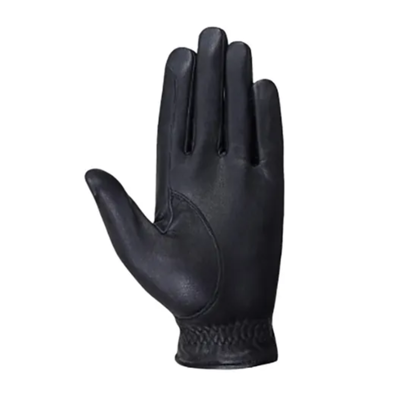 Hy Equestrian Leather Riding Gloves - Black-1