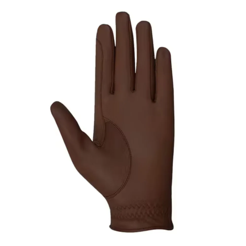 Hy Equestrian Leather Riding Gloves - Brown-1
