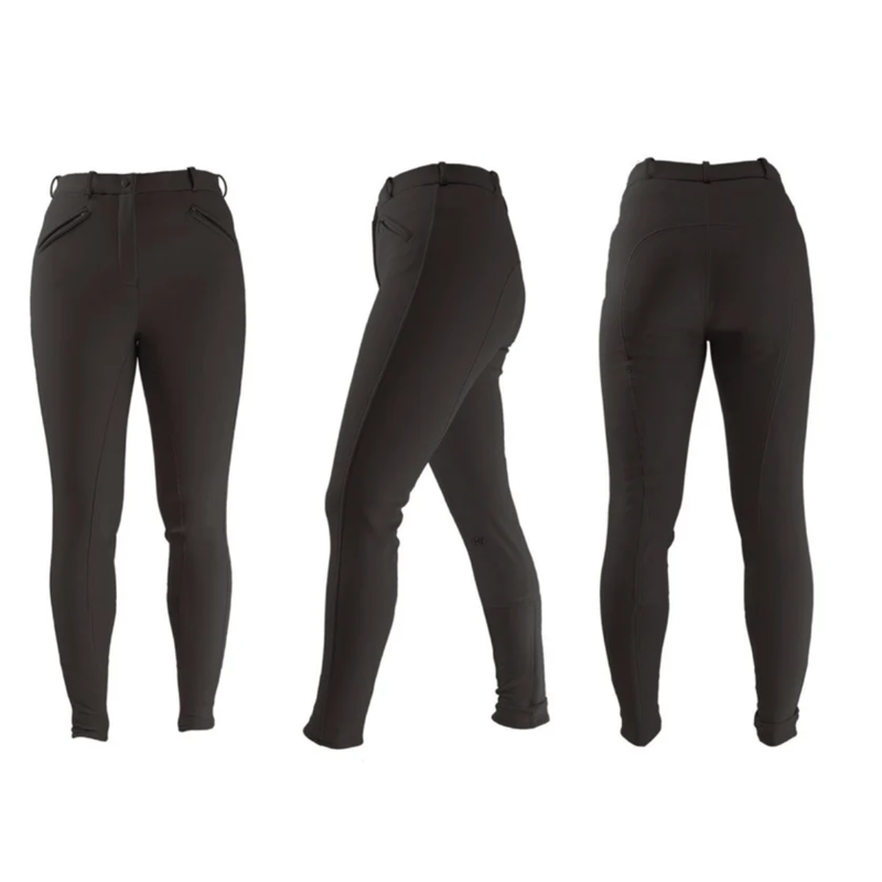 Hy Equestrian Softshell Winter Ladies Breeches - Black-1